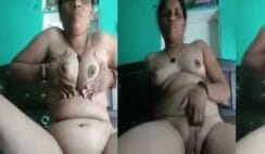 Mansi aunty rubbed her pussy while taking thick cock